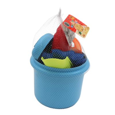 Albajad Kids Beach Toys Set In A Blue Small Bucket - 6pcs