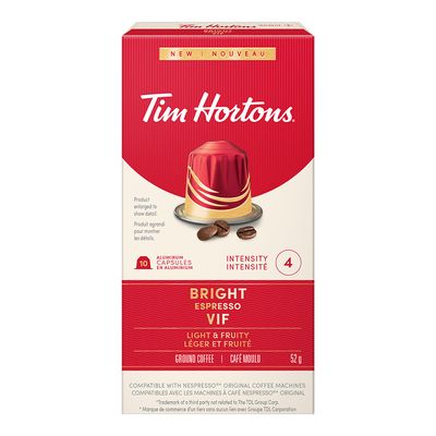 Tim Hortons Coffee Capsules Espresso Bright 10 Pieces