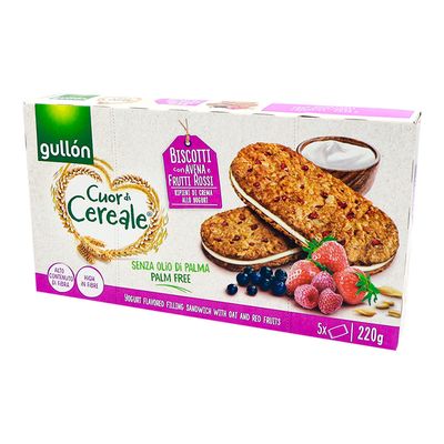 Gullon Sandwich Biscuit Oat With Yogurt & Red Fruits 220 G