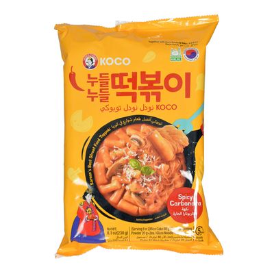 Koco Foods Noodles Toppoki Spicy Carbonara Flavor Imported 230 G