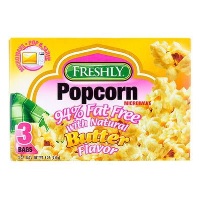 Freshly Popcorn Microwave Natural Butter Flavor 3 Bags 255 G