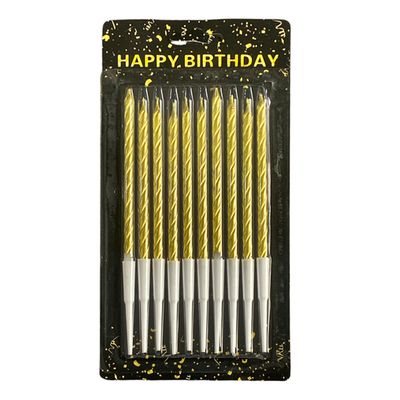 Birthday Candles Gold 10 Pieces
