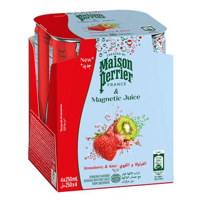 Maison Perrier Sparkling Drink With Strawberry & Kiwi Flavor 250 ML × 4