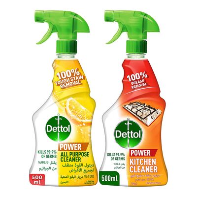 Dettol Kitchen Cleaner Orange Scent 500 ML + All Purpose Cleaner Lemon Scent 500 ML