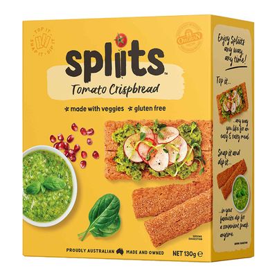 Splits Tomato Crispbread Gluten Free 130 G