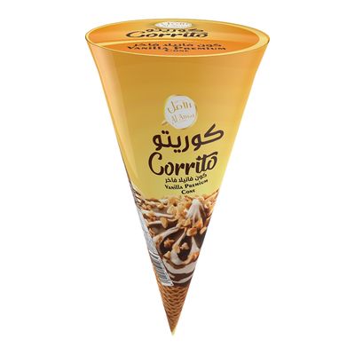 Al Amal Ice Cream Corrito Cone Perimum Vanilla Flavor -150ml