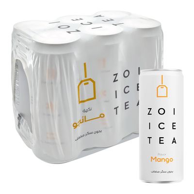 Zoi Ice Tea Mango Flavor No Added Sugar - 320ml × 6