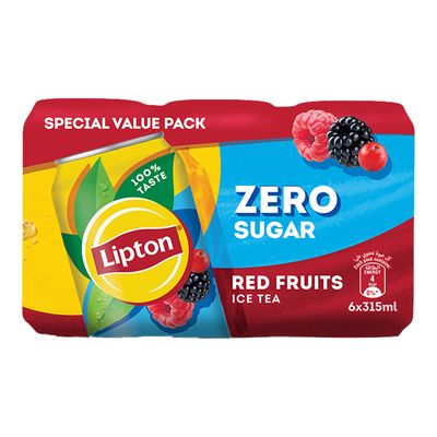 Lipton Ice Tea Zero Sugar Red Fruits Flavor 315 ML × 6