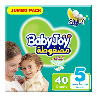 Baby Joy Diapers Compressed Junior Size 5 40 Pieces
