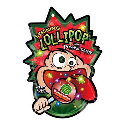 Striking Lollipop With Popping Candy Watermelon Flavored Imported 13.8 G