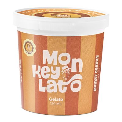 Monkey Lato Gelato Ice Cream Chocolate Flavor - 120ml