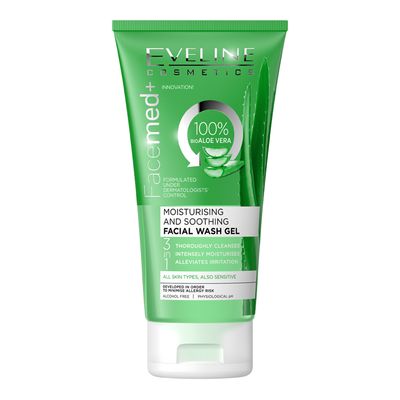 Eveline Cosmetics Facemed+ Moisturising And Soothing Facial Wash Gel With Aloe Vera - 150ml