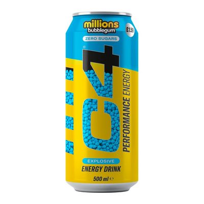 سي فور مشروب طاقة ميليونز بنكهة العلكة خالي من السكر (مستورد) - 500 مل