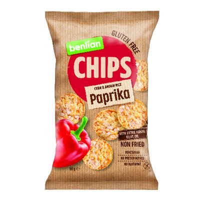 Benlian Chips Corn And Brown Rice Paprika Flavor Gluten Free 50 G
