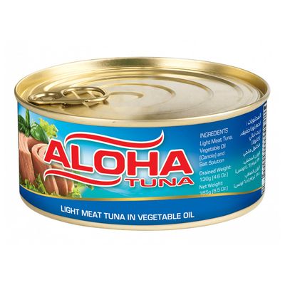 الوها تونا خفيف بالزيت النباتي 185 جرام
