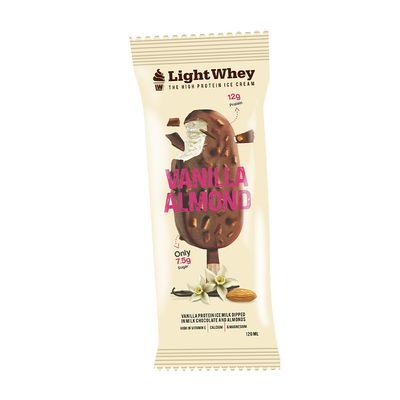 LightWhey Ice Cream Vanilla Almond Flavor 12 G Protein Imported 120 Ml