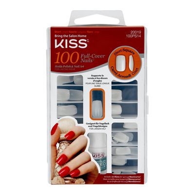 KISS - Full-Cover Nails - Short Length Square -100 Pieces