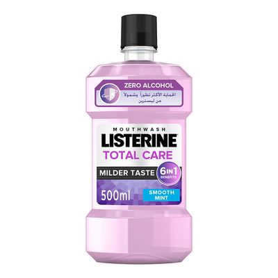 Listerine Mouthwash Smooth Mint Total Care Milder Taste Benefits 6×1 500 ML