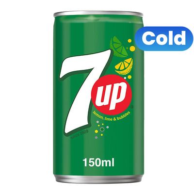 7 UP Soft Drink Lemon and Bubbles Flavor 150 ML