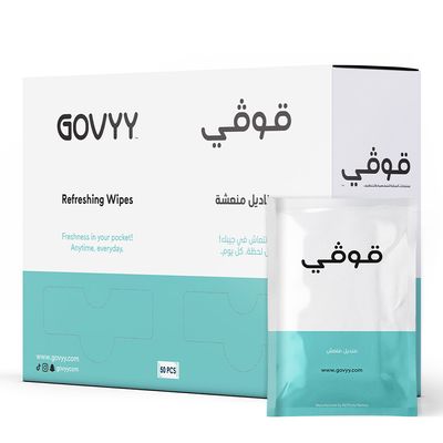 Gouvy Refreshing Tissues, Sky Blue and White - 50 Tissues