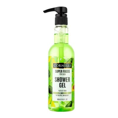كورنلز سوبر فودز جل استحمام بخلاصة الافوكادو وعسل المانوكا - 500 مل