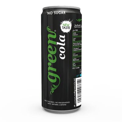 Green Cola Soft Drink Stevia Sweetened No Added Sugar 330 ML