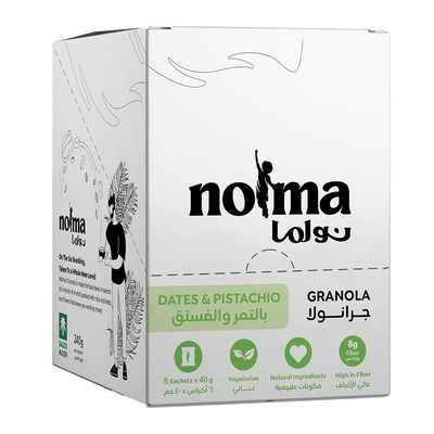 نولما جرانولا ميني بالتمر والفستق نباتي - 40 جرام × 6