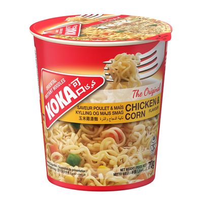 Koka Noodles Instant Chicken & Corn Flavor Cup 70 G