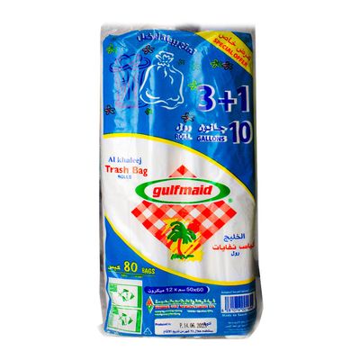 Gulfmaid Trash Bags 10 Gallon 80 Pieces 3+1 Rolls