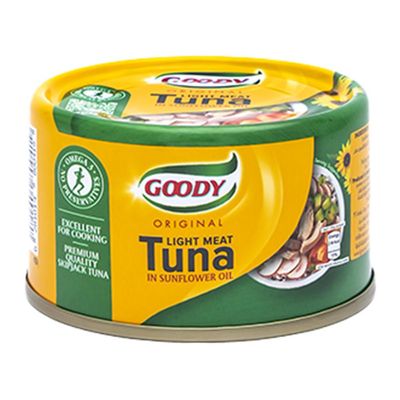 قودي تونة خفيفة في زيت دوار الشمس - 90 جرام