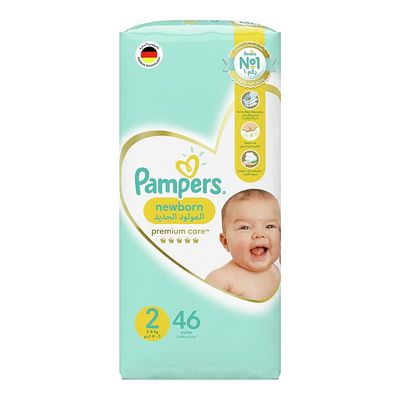 Pampers Diapers Premium Care Extra Absorb Channels size2 46 Pieces