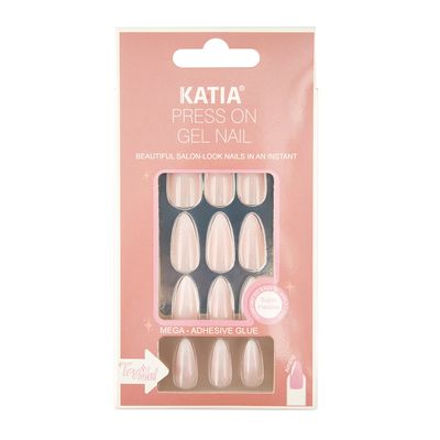 Katia Press-On Gel Nails Oval Shape - French 101