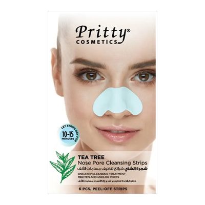 Pretty Tea Tree Nose Pore Cleansing Strips - 6 Pieces 