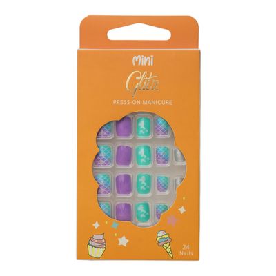 Glitz Press On Nails for Kids Marmaid #3 - 24 pieces