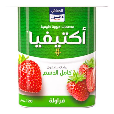 اكتيفيا زبادي كامل الدسم مخفوق بالفراولة 120 جرام