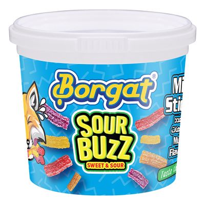 Borgat Candy Sour Buzz Assorted Mini Sticks Multiple Flavors 150 G