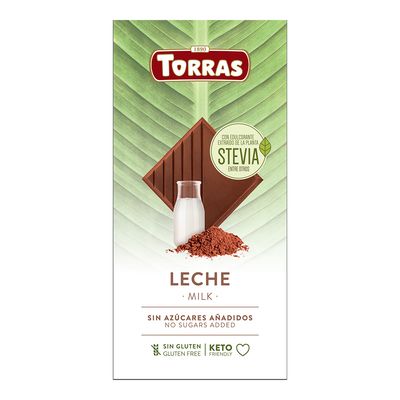 Torras Milk Chocolate Bar Sweetened With Stevia No Added Sugar Gluten Free 100 g