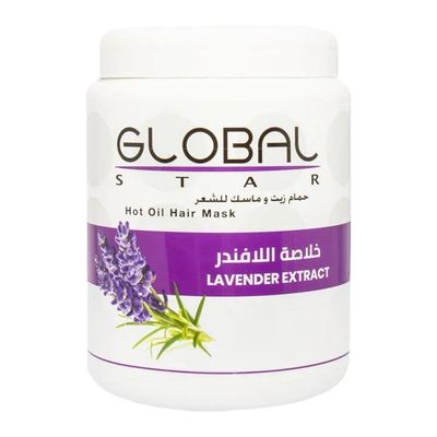 جلوبال ستار حمام زيت وماسك للشعر بخلاصة الكرياتين والبروتين مع اللافندر - 1 لتر