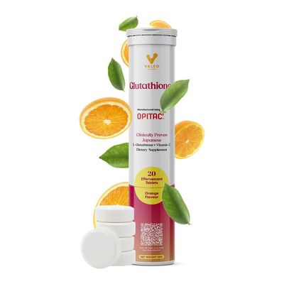 Valeo Health Glutathione with Vitamin C Orange Flavour Effervescent Tablets - 20 Tabs -58g