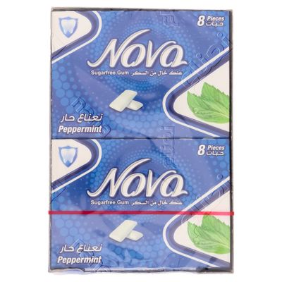 Nova Gum Peppermint Sugar Free 8 Pieces × 2