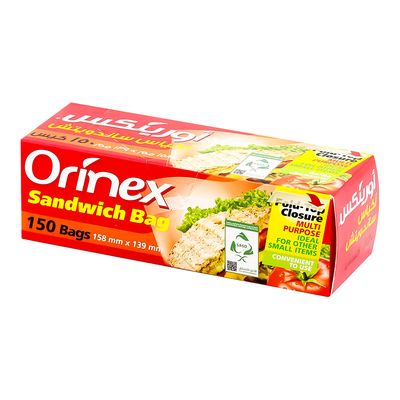 Orinex Sandwich Bags 158 Mm × 139 Mm 150 Pieces