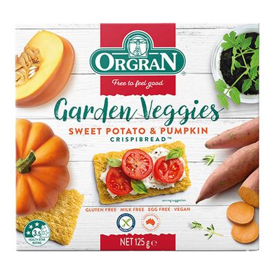 Orgran Crispibread Sweet Potato and Pumpkin Flavor Gluten Free 125 G
