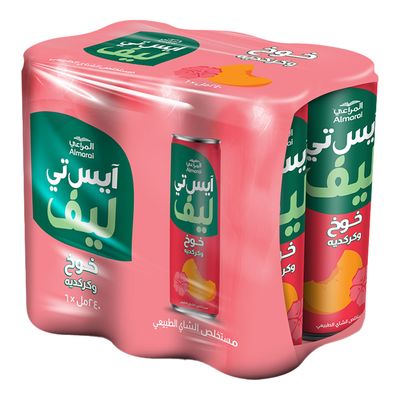 المراعي شاي مثلج خوخ وكركدية - 240 مل × 6