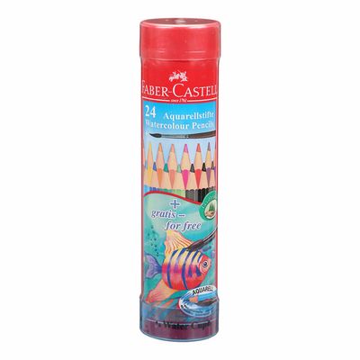 Faber Castell Pencils Watercolor Iron Box Round 24 Colors