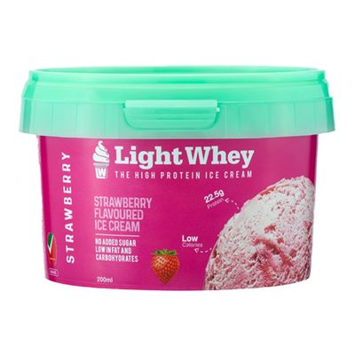 لايت واي آيس كريم بنكهة الفراولة 22.5 % جرام بروتين بدون إضافة سكر مستورد 200 مل