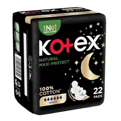 Kotex Sanitary Napkin Maxi Protect Natural Night 22 Pieces