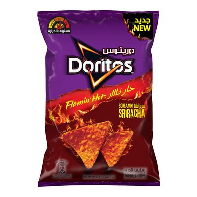 Doritos Tortilla Chips Hot Fire Sriracha Flavor - 195g
