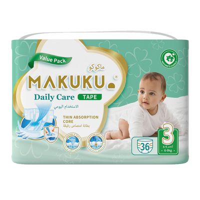 Makuku Diapers Daily Care With Tape Size 3 36 Pieces