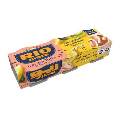 Rio Mare Light Meat Tuna In Olive Oil With Lemon Juice & Black Pepper - 3×65gm