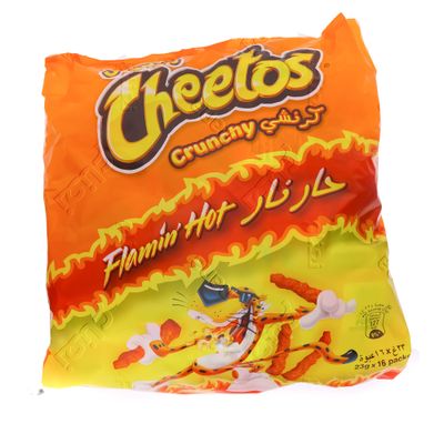 Cheetos Corn Snack Crunchy Flamin Hot 23 G × 16